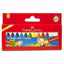 علبة ألوان شمع فايبر كاستل 12 لون – Faber-Castell Wax Crayons Made in India