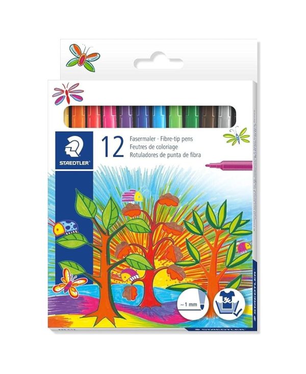 مجموعة ألوان فلومستر ستدلر – STAEDTLER – 12 لون – سن 1 مم